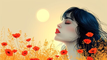 Naklejka premium A minimalist style of Line art illustrations