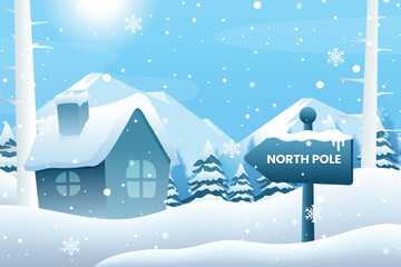 Obraz na płótnie Canvas Realistic winter north pole background
