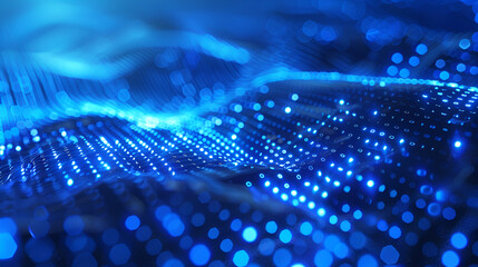 Futuristic technology background with glowing lines and dots ,technology digital background glows blue with the theme of technology on a dark background