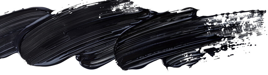 Black paint brush strokes in an abstract style banner with copy space. Abstract black ink splashes...