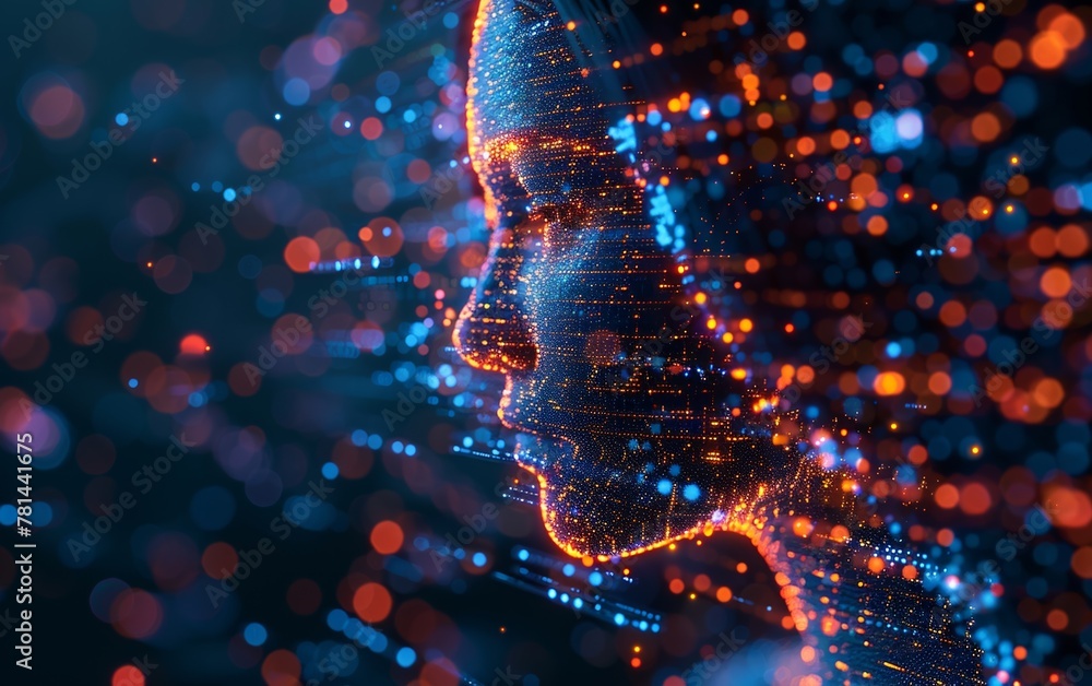 Poster artificial intelligence technology is being showcased through a stunning illustration of a digital n