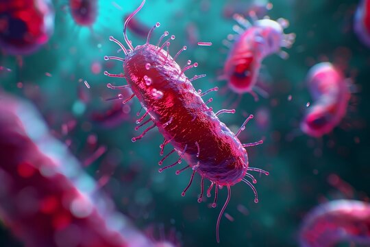  illustration depicting the background of typhoid bacteria.