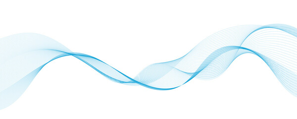 Abstract vector background with blue wavy lines. Blue wave background. Blue lines vector illustration. Curved wave. Abstract wave element for design.