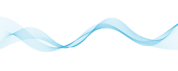 Abstract vector background with blue wavy lines. Blue wave background. Blue lines vector illustration. Curved wave. Abstract wave element for design.