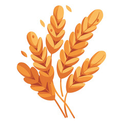 Gluten-freeLight brown-orange tone cartoon 2D  illustration on white background Looks minimalist.