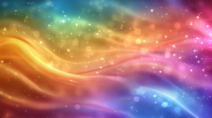 Fototapeta premium Rainbow Gradient Abstract with Shimmering Particles Background