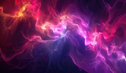 Vibrant abstract energy flow in neon colors