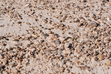 texture of sand with stone close up