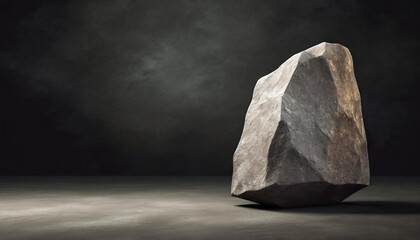 Monolith rockstone on dark background, illustration - obrazy, fototapety, plakaty