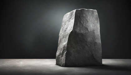 Monolith rockstone on dark background, illustration - obrazy, fototapety, plakaty