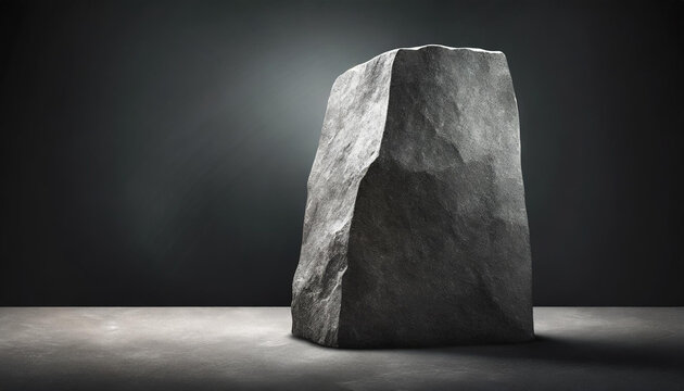 Monolith rockstone on dark background, illustration