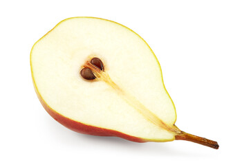 half a pear isolated on white background. Clipping path