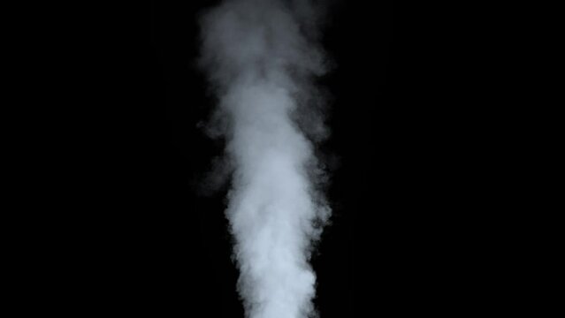 Abstract white smoke in slow motion. Smoke, Cloud of cold fog in light spot background. Light, white, fog, cloud, black background, 4k, ice smoke cloud. Floating fog.