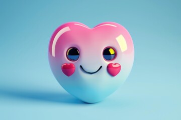 A 3D kawaii icon depicting a Heart icon to convey emotions within Canva projects, enhancing designs with love and affection in vibrant colors