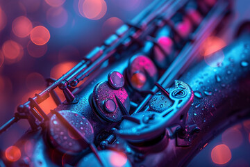 Saxophone buttons close-up