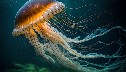 Giant Medusa, poisonous animal in the ocean, high definition - obrazy, fototapety, plakaty