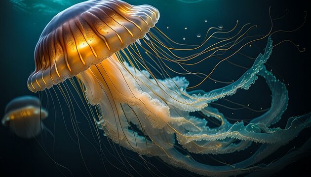 Giant Medusa, poisonous animal in the ocean, high definition