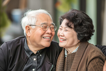 Candid Moment of Happy Senior Couple