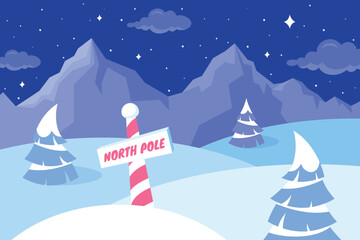 Flat winter north pole background