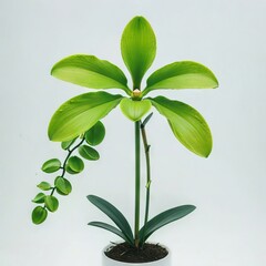 Fototapeta na wymiar orchid in vase on white