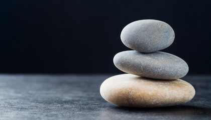 Zen rock-stone on dark background