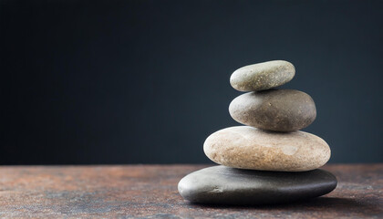 Zen rock-stone on dark background