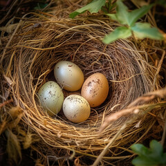 Naklejka na ściany i meble Eggs in nest