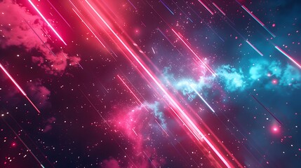 Obraz premium 3D rendered future illuminated corridor with abstract shape