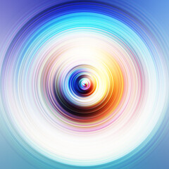 Colorful radial motion effect. Abstract rounded background. Color curves and sphere. Multi color gradient rings and circles wallpaper. Colored texture backdrop and banner.