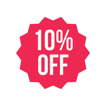 10% off label, sticker, banner isolated on white background
