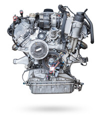 engine with six or eight cylinders made of aluminum and metal during repair or replacement on a...