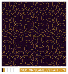 Floral ornament of petals. Linear design. Seamless pattern. Vector graphics