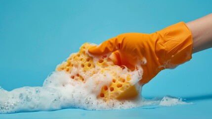 Hand Cleaning with Bright Sponge