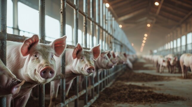 Curious Pigs in a Farm