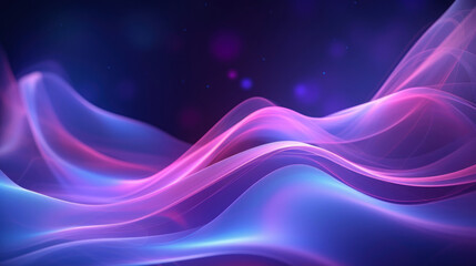 Abstract neon purple wave on blurred background as wallpaper illustration