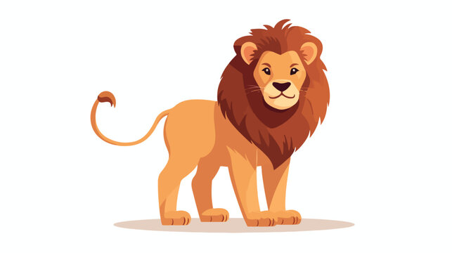 Illustration of the word lion 2d flat cartoon vacto