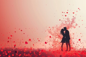 Togetherness in Themed Love Art: Explore Stylish Designs, Gentle Caresses, and Artistic Graphics Celebrating Couple Bonds with Trendy and Comforting Touch Illustrations. - obrazy, fototapety, plakaty