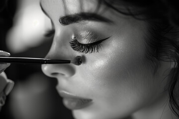 make up artist applying mascara