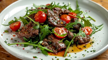 Plate of food with meat and veggies