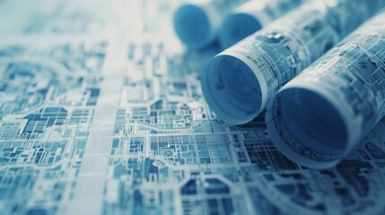 Rolls of Architectural Blueprints