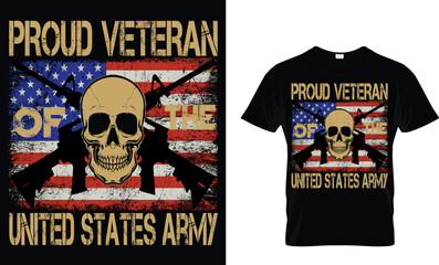 proud veteran of the united states army t-shirt design template
