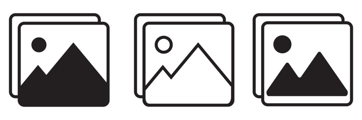 Picture icon vector. photo gallery sign and symbol. image icon. gallery Icon. picture landscape icon symbol vector. on white background. eps10.