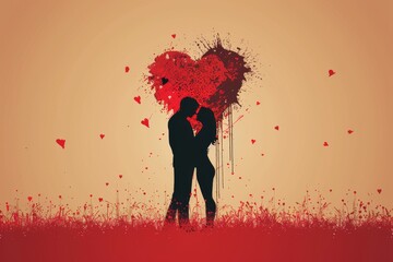 Romantic Art Love in Relationship Illustrations: Explore Reassuring Touches, Unique Designs, and Passionate Graphics in Artworks Celebrating Love and Partnership.