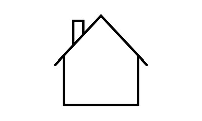 Icono negro de casa en fondo blanco.