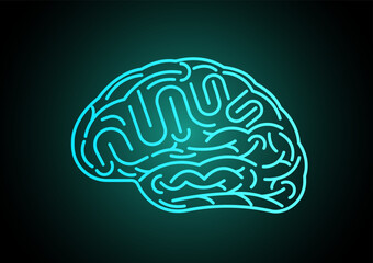 Brain. Human Brain. Creativity and Intelligence Concept. Vector Illustration.