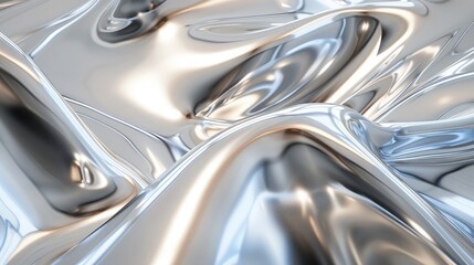 abstract chrome background for your projects, An artistic design of electric blue waves on a liquid gray metal surface, creating a mesmerizing pattern of silver and monochrome art
