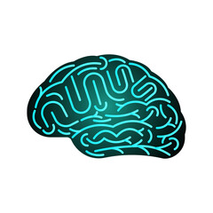Brain. Human Brain. Creativity and Intelligence Concept. Vector Illustration.