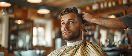 Stylish Trim: A Moment of Modern Grooming. Concept Hair Inspiration, Grooming Tips, Stylish Trends, Barbershop Experience, Facial Grooming