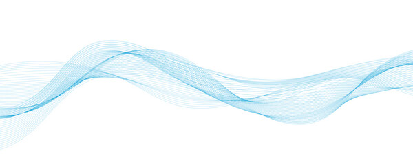 Abstract vector background with smooth color wave. Smoke wavy lines. Vector blue waves background	