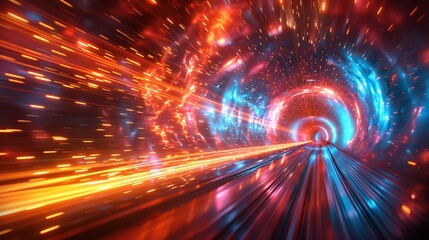 Simulate the acceleration of charged particles in particle accelerators by photographing streaks of light or particle beams in motion. 